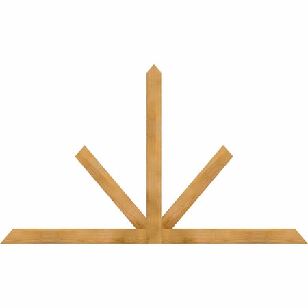 Ekena Millwork Saratoga Rough Sawn Timber Gable Bracket, Western Red Cedar, 84"W x 49"H x 2"D x 4"F, 14/12 Pitch GBW084X49X0204SAR00RWR